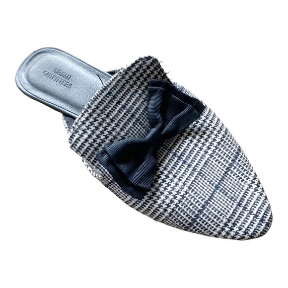 Urban Outfitters Houndstooth Bow Tie Mule Slides Slip-On Pointed-Toe Size 7 - Picture 2 of 8